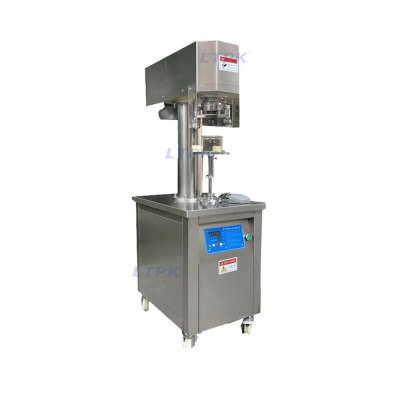 Vertical semi auto pet tin can sealer sealing machine