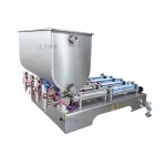 Pneumatic 4 nozzles cream paste filler with big hopper