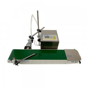 Small magentic pump filler with conveyor for lotion essence oil Small magentic pump filler with conveyor for lotion essence oil